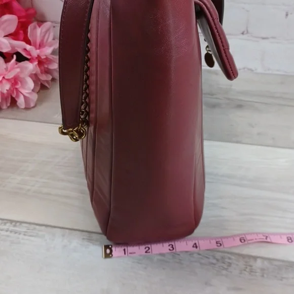 Henri Bendel 712 Zip Tote Laptop Bag  Burgundy - Picture 7 of 17